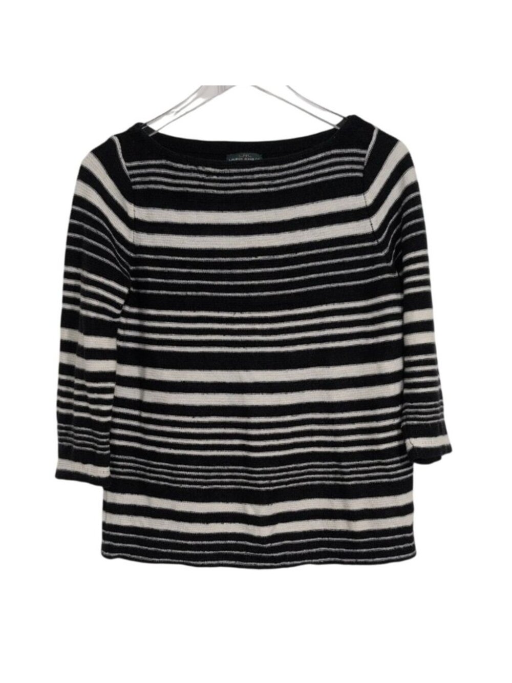 Lauren Ralph Lauren Stripe Shirt Womens Size Large Linen Cotton Preppy Academia